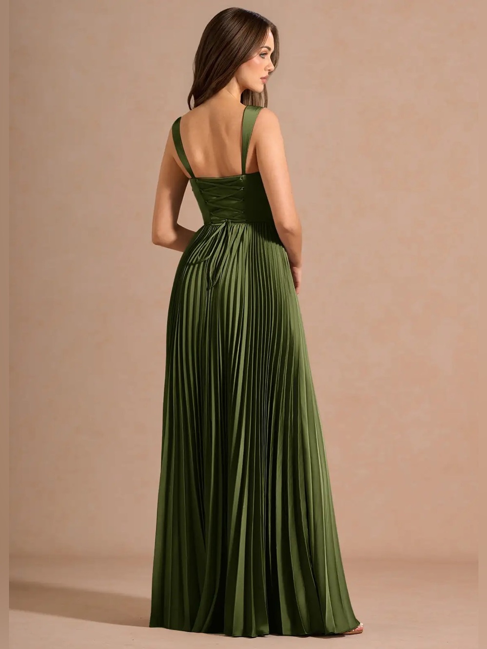 Azazie Atelier Avenelle Olive Maxi Dress - Picture 3 of 8